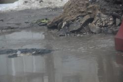 Ловушку для автобусов и грузовиков на улице Антонова обозначили водоналивным барьером